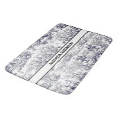 bloemenzwart toile de jouy monogram badmat (Gekanteld)