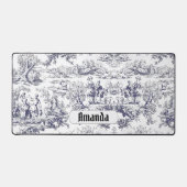  bloemenzwart toile de jouy monogram bureaumat (Voorkant)