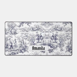  bloemenzwart toile de jouy monogram bureaumat