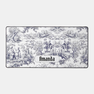  bloemenzwart toile de jouy monogram bureaumat