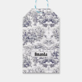  bloemenzwart toile de jouy monogram cadeaulabel (Achterkant)