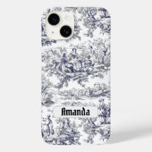 bloemenzwart toile de jouy monogram Case-Mate iPhone case (Achterkant)