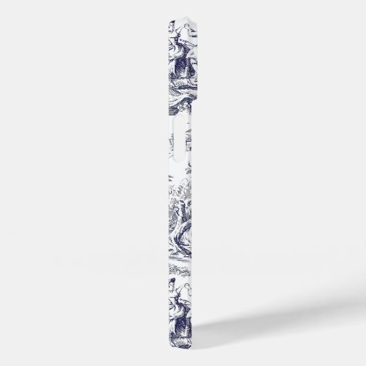 bloemenzwart toile de jouy monogram Case-Mate iPhone case (Achterkant / Rechts)