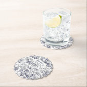  bloemenzwart toile de jouy monogram kartonnen onderzetters (Insitu)