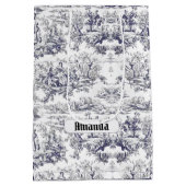 bloemenzwart toile de jouy monogram medium cadeauzakje (Achterkant)