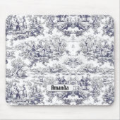  bloemenzwart toile de jouy monogram muismat (Voorkant)