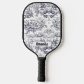 bloemenzwart toile de jouy monogram pickleball paddle (Achterkant)