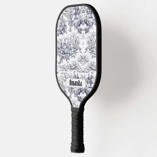 bloemenzwart toile de jouy monogram pickleball paddle (Links)