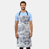 bloemenzwart toile de jouy monogram schort (Gedragen)