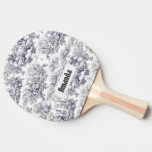  bloemenzwart toile de jouy monogram tafeltennisbatje (Zijkant)