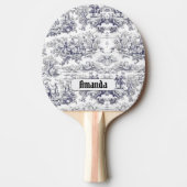  bloemenzwart toile de jouy monogram tafeltennisbatje (Voorkant)