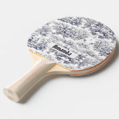  bloemenzwart toile de jouy monogram tafeltennisbatje (Voorkant Gekanteld)