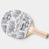  bloemenzwart toile de jouy monogram tafeltennisbatje (Zijkant)