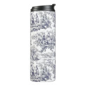  bloemenzwart toile de jouy monogram thermosbeker (Gedraaid links)