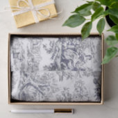 bloemenzwart toile de jouy monogram tissuepapier (Geschenk)