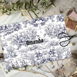  bloemenzwart toile de jouy monogram tissuepapier