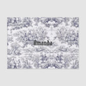 bloemenzwart toile de jouy monogram tissuepapier (Voorkant)