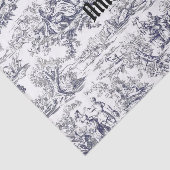 bloemenzwart toile de jouy monogram tissuepapier (Detail)