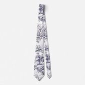  bloemenzwart toile de jouy stropdas (Voorkant)