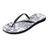  bloemenzwart toile de jouy teenslippers (Schuin)