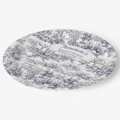  bloemenzwart toile de jouy Vrijgezellenfeest Papieren Bordje (Gekanteld)