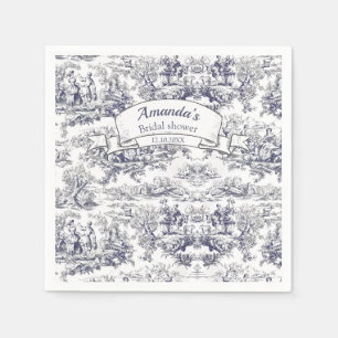 bloemenzwart toile de jouy Vrijgezellenfeest Servet