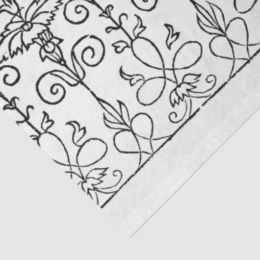 bloemephemera ontkoppelingspatroon tissuepapier (Detail)