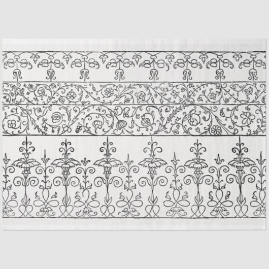 bloemephemera ontkoppelingspatroon tissuepapier (Voorkant)