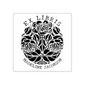  bloemetje, ex libris boek rubberstempel (Afrduk)