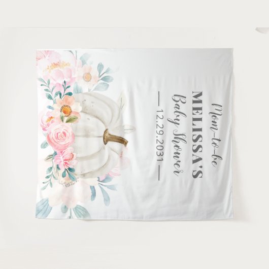 Bloemetjes Baby Borrel Roze Rozen Pompoen Mama in  Wandkleed (Voorkant (horizontaal))