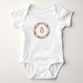 Bloemetjes baby mijlpaal body | Pasgeboren maand 0 Romper