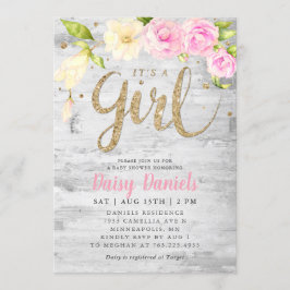 Bloemetjes Baby Shower | Meisje Kaart