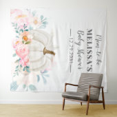 Bloemetjes Baby Shower Roze Rozen Pompoen Mama-to- Wandkleed (In Situ (horizontaal))