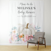 Bloemetjes Baby Shower Roze Rozen Pompoen Mama-to- Wandkleed (In situ)