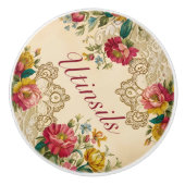   bloemetjes en kantjes keramische knop (Voorkant)