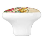   bloemetjes en kantjes keramische knop (Zijkant)