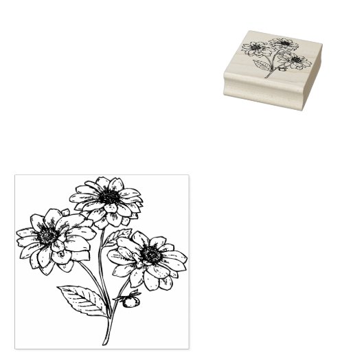 bloemetjes Rubber Stamp Rubberstempel (Gestempeld)