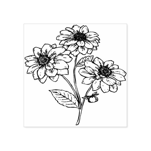 bloemetjes Rubber Stamp Rubberstempel (Afrduk)