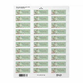 bloemetjes, vlinder + damast adreslabel etiket (Full Sheet)