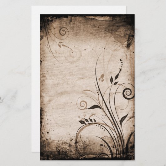 bloemetjespapier briefpapier (Voorkant / Achterkant)