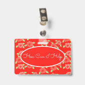 bloemetjesprint badge (Achterkant met clip)