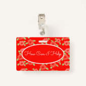 bloemetjesprint badge (Achterkant met clip)