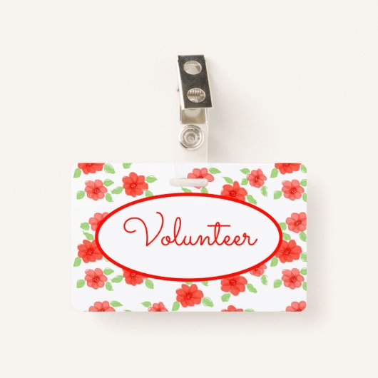 bloemetjesprint badge (Voorkant met clip)