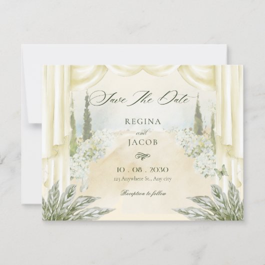 Bloemetuin bruiloft  save the date (Voorkant)