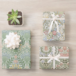Bloemetuin Eden Golden Lily Morris-patronen Inpakpapier Vel