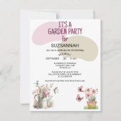 Bloemetuin Vlinders Libellen Waterverf  Kaart (Voorkant)