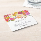 Bloemetuin Zomer Bruidsuitnodiging    Kartonnen Onderzetters (Gebogen)