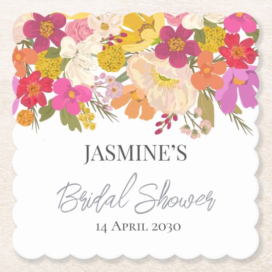 Bloemetuin Zomer Bruiloft Feest    Kartonnen Onderzetters (Voorkant)