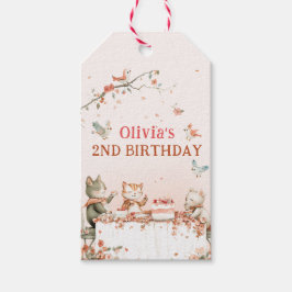 Bloemfeest met katten cadeaulabel