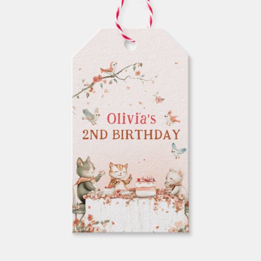 Bloemfeest met katten cadeaulabel (Voorkant)